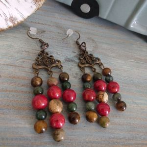 Hand Crafted natural stone earrings
